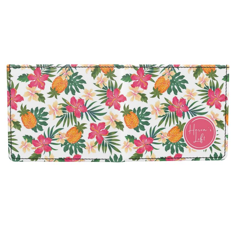 Nappa Leather Wallet - Pineapple Paradise - Coral Mist