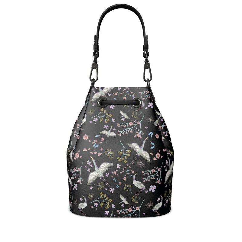 Gallery Bag - Nappa Leather - White Crane - Onyx Crane