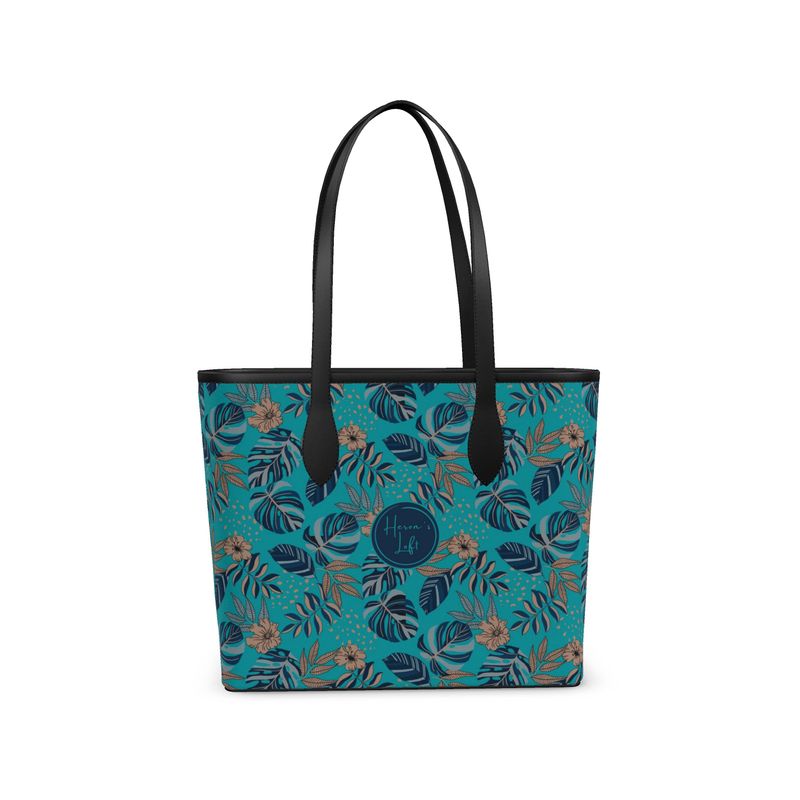 City Tote Bag - Nappa Leather - Cyan Noir