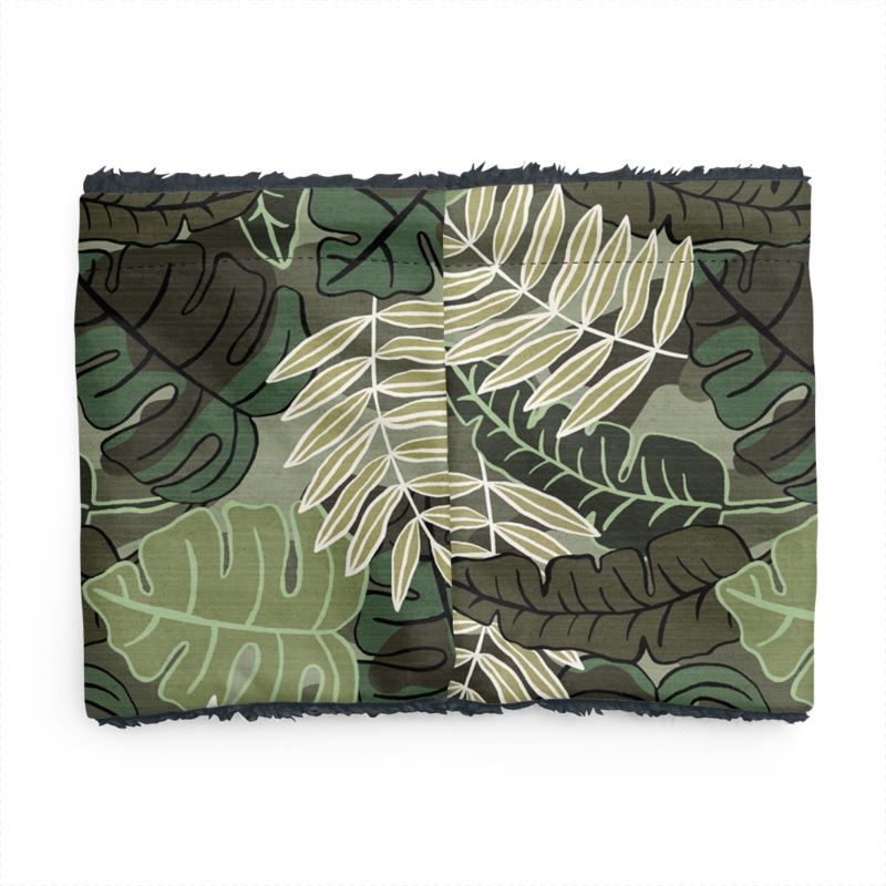 Sherpa Snood - Camo Leaves - Sage Green
