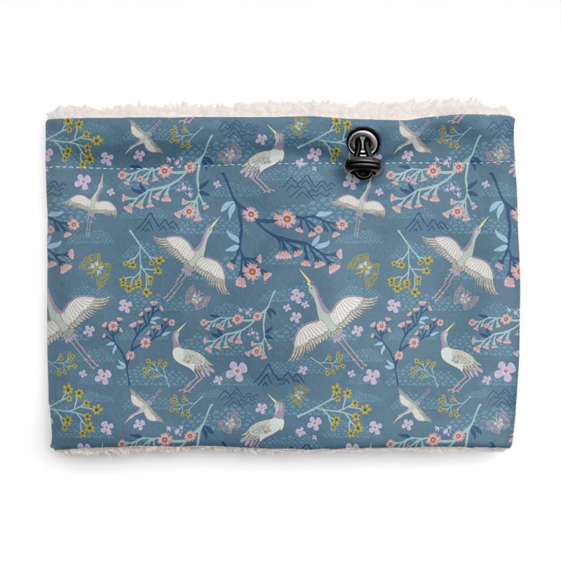 Sherpa Snood - White Crane