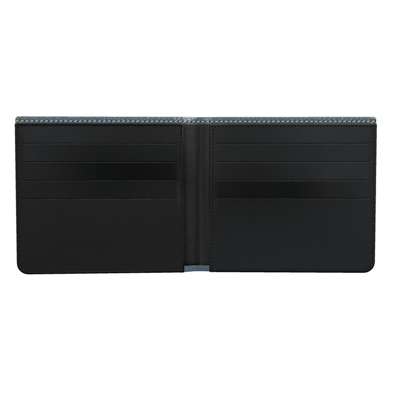Nappa Leather Bifold Wallet — Signature Heron Blue Luxe