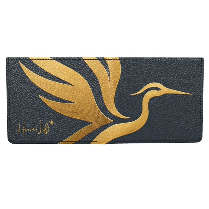 Nappa Leather Bifold Wallet — Signature Heron Charcoal Luxe