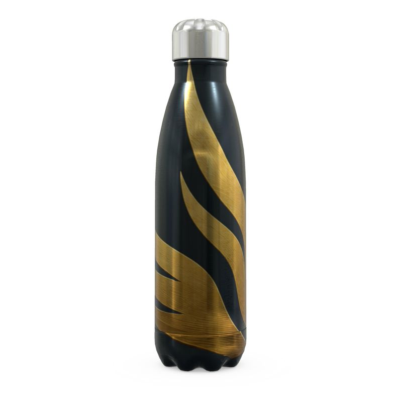 Stainless Steel Water Bottle — Signature Heron Charcoal Luxe