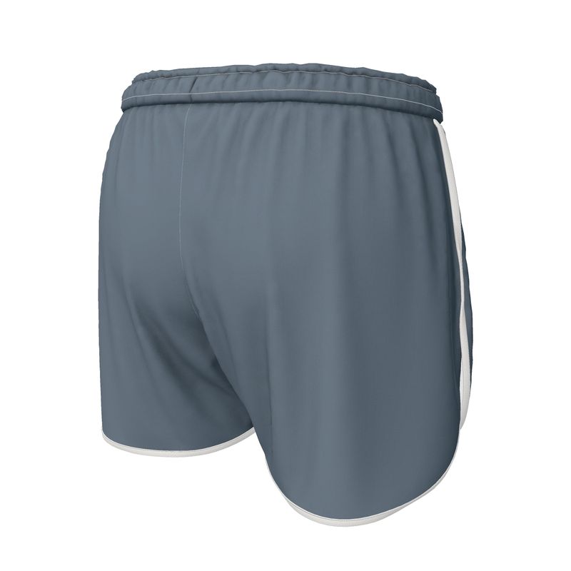 Women's Running Shorts — White Trim — HL Mark Signature Heron Blue
