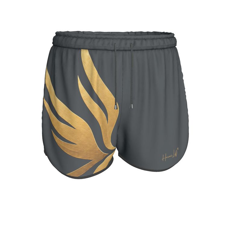 Women's Running Shorts — White Trim — HL Mark — Signature Charcoal Slate