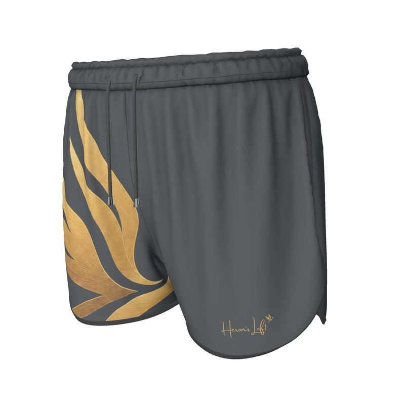 Women's Running Shorts — White Trim — HL Mark — Signature Charcoal Slate