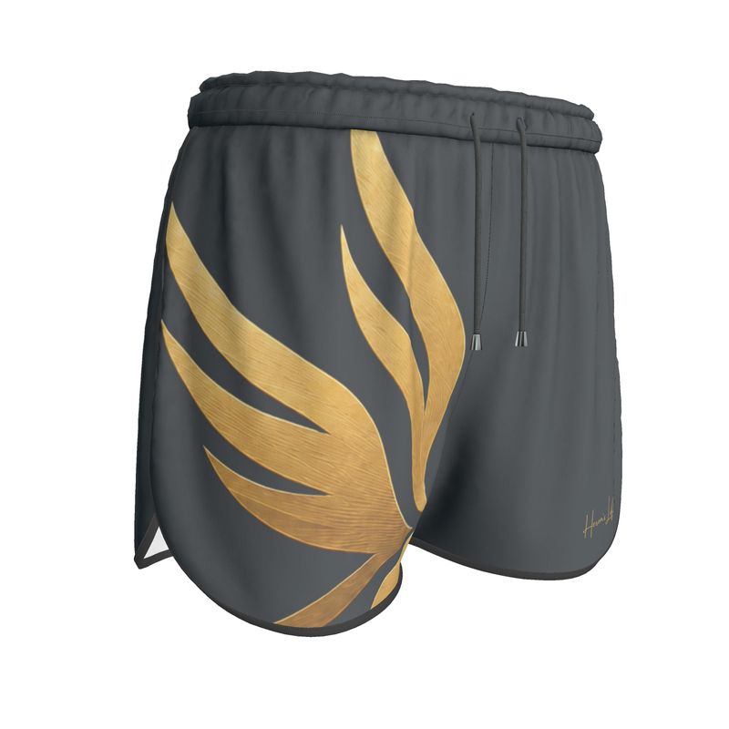 Women's Running Shorts — White Trim — HL Mark — Signature Charcoal Slate