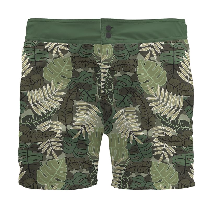 Camo Leaves Men's Board Shorts