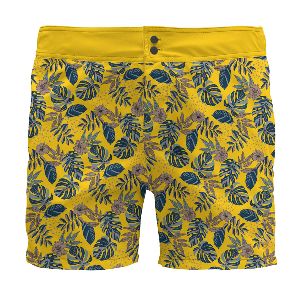 Men's Board Short — Midnight Monstera Honey Gold