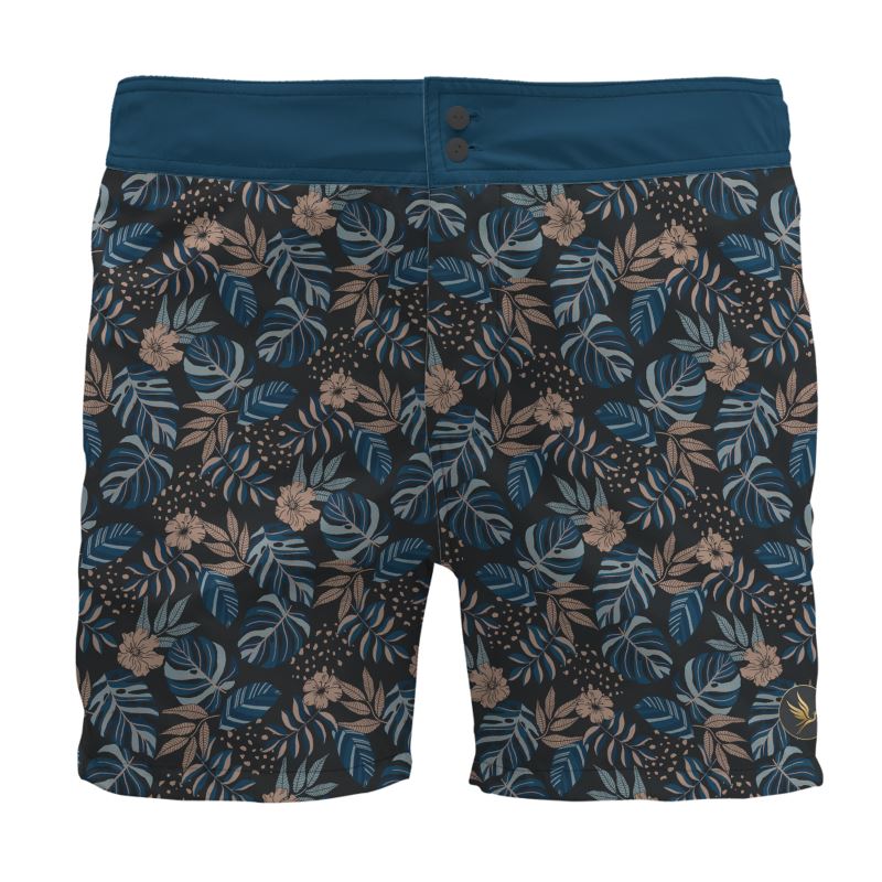 Midnight Monstera Men's Board Shorts