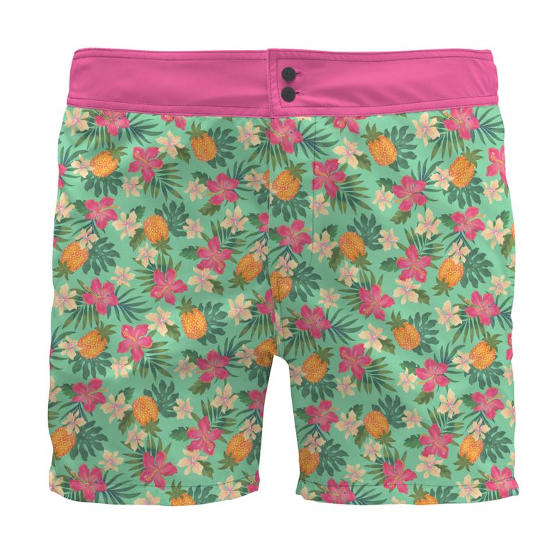 Pineapple Paradise Aloe Mist Men's Board Shorts