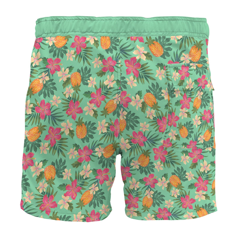 Men's Board Shorts — Pineapple Paradise Aloe Mist