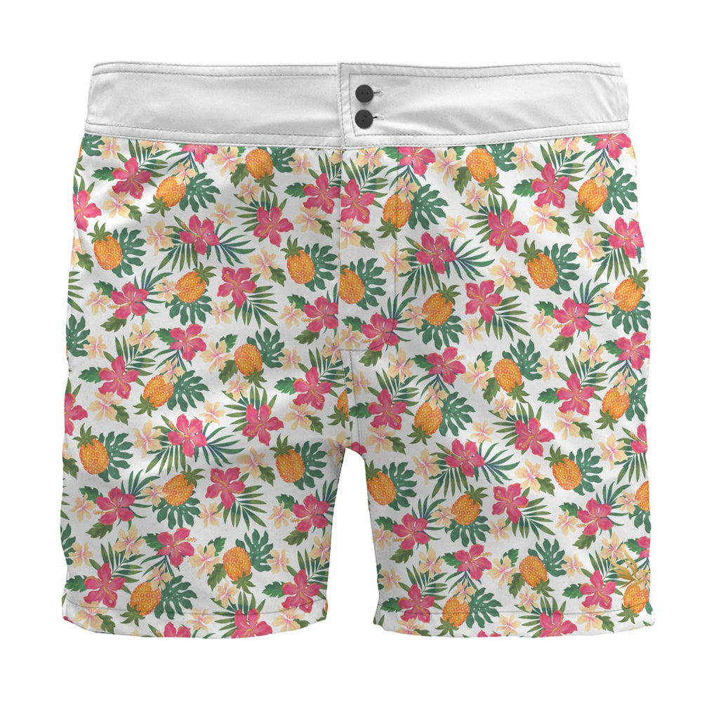 Men's Board Shorts — Pineapple Paradise Coral Dreams