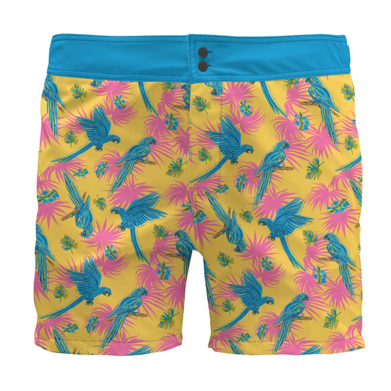 Tropical Macaw Sunny Fuchsia Men's Board Shorts