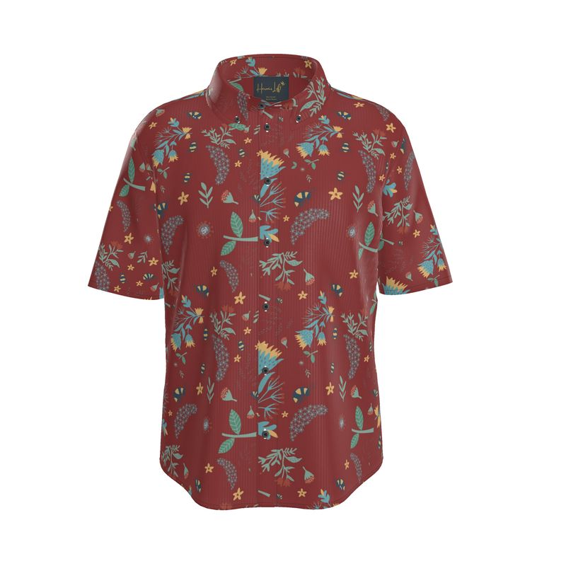 Men's Button-Up Shirt — Bee Garden Rustic Bloom