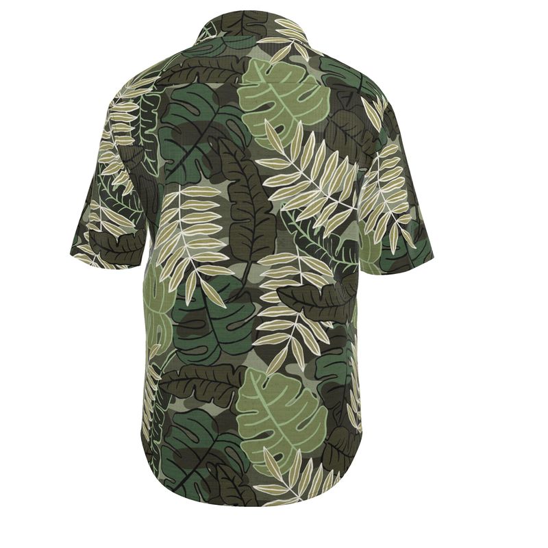 Camo Leaves Men's Button-Up Shirt