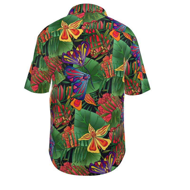 Jungle Flower Men's Button-Up Shirt