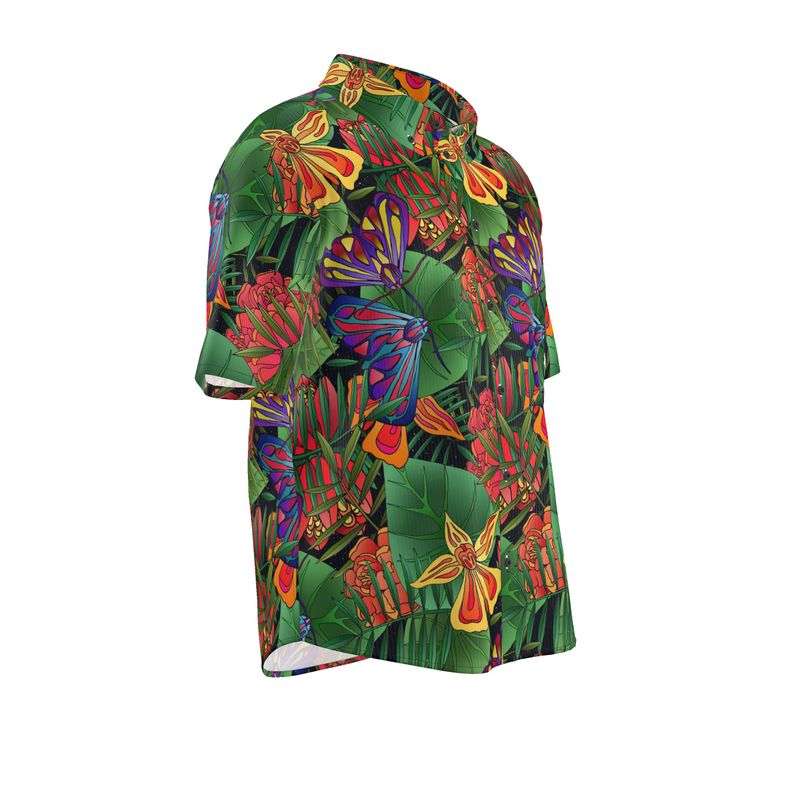 Jungle Flower Men's Button-Up Shirt