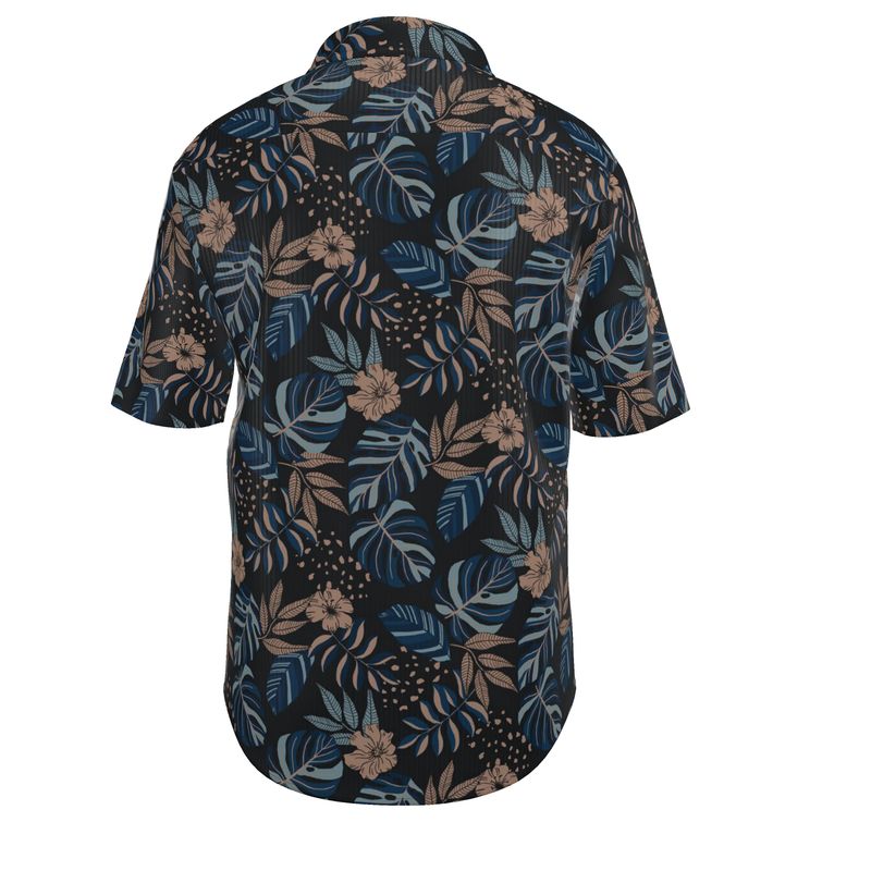 Midnight Monstera Men's Button-Up Dress Shirt
