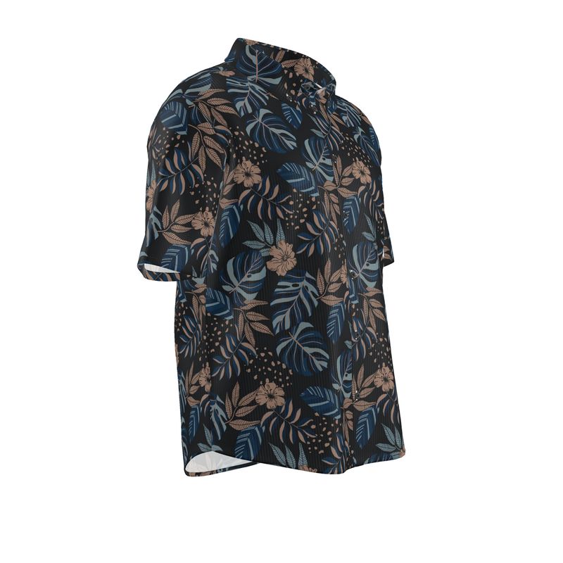 Midnight Monstera Men's Button-Up Dress Shirt