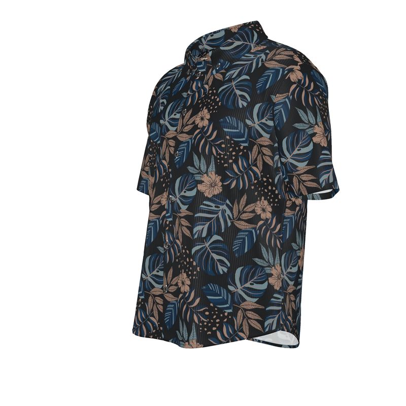 Midnight Monstera Men's Button-Up Dress Shirt
