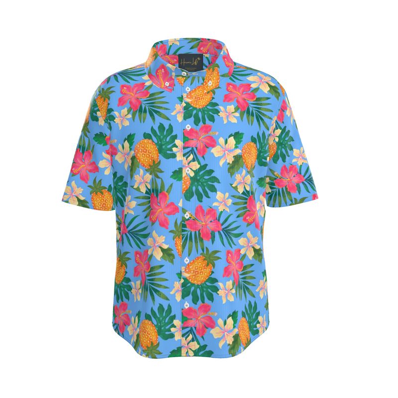 Pineapple Paradise Island Breeze Men’s Button-Up Dress Shirt