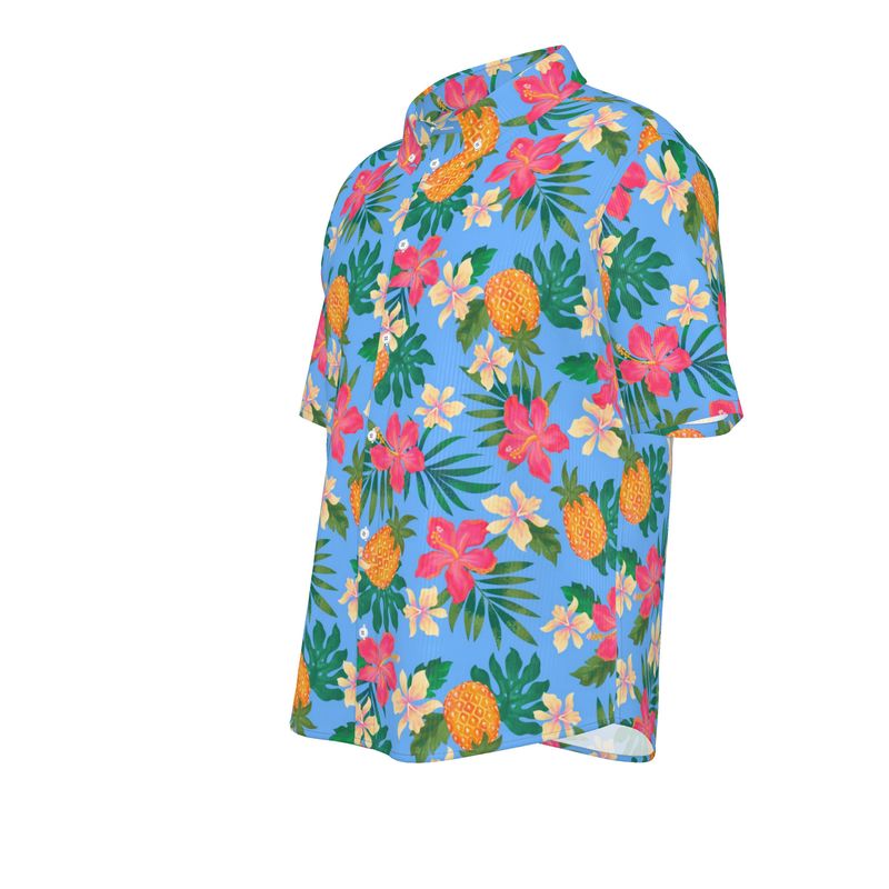 Pineapple Paradise Island Breeze Men’s Button-Up Dress Shirt
