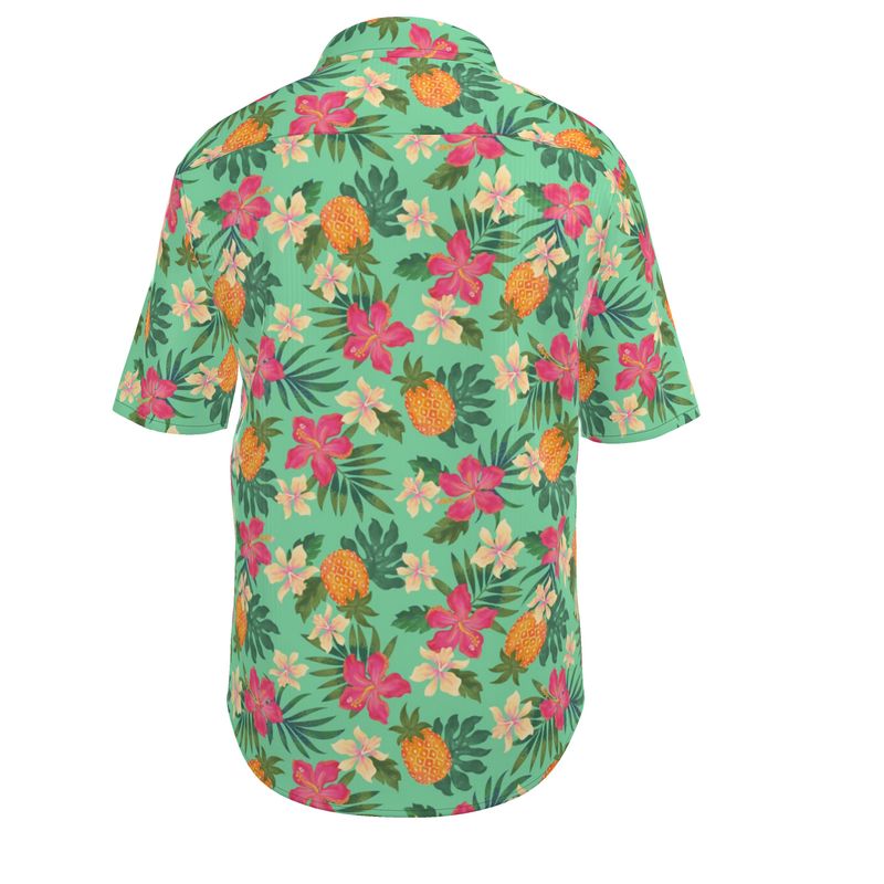Pineapple Paradise Aloe Mist Men’s Button-Up Dress Shirt