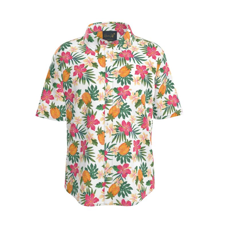 Pineapple Paradise Coral Dreams Men’s Button-Up Dress Shirt