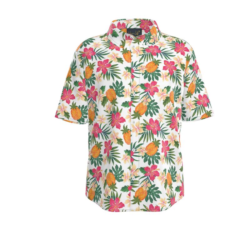 Pineapple Paradise Coral Dreams Men’s Button-Up Dress Shirt