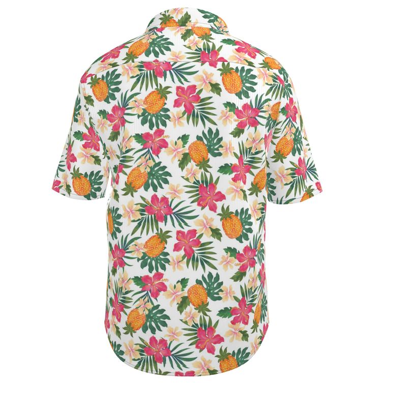 Pineapple Paradise Coral Dreams Men’s Button-Up Dress Shirt