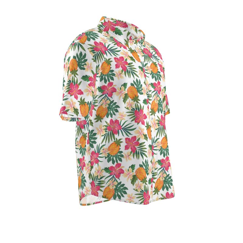 Pineapple Paradise Coral Dreams Men’s Button-Up Dress Shirt