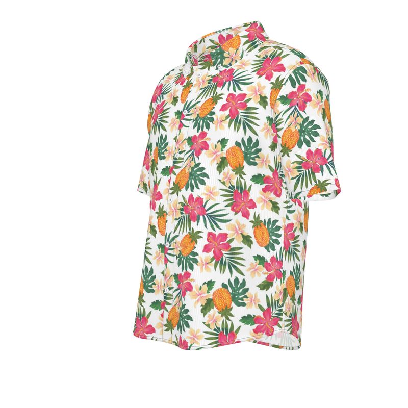 Pineapple Paradise Coral Dreams Men’s Button-Up Dress Shirt