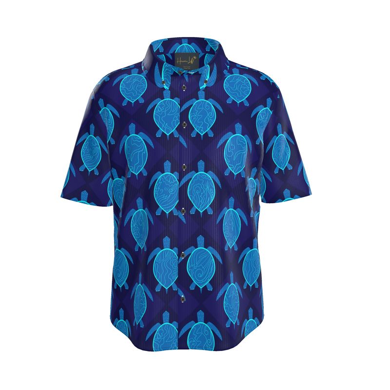 Topo Turtles Cobalt Tide Men’s Button-Up Dress Shirt