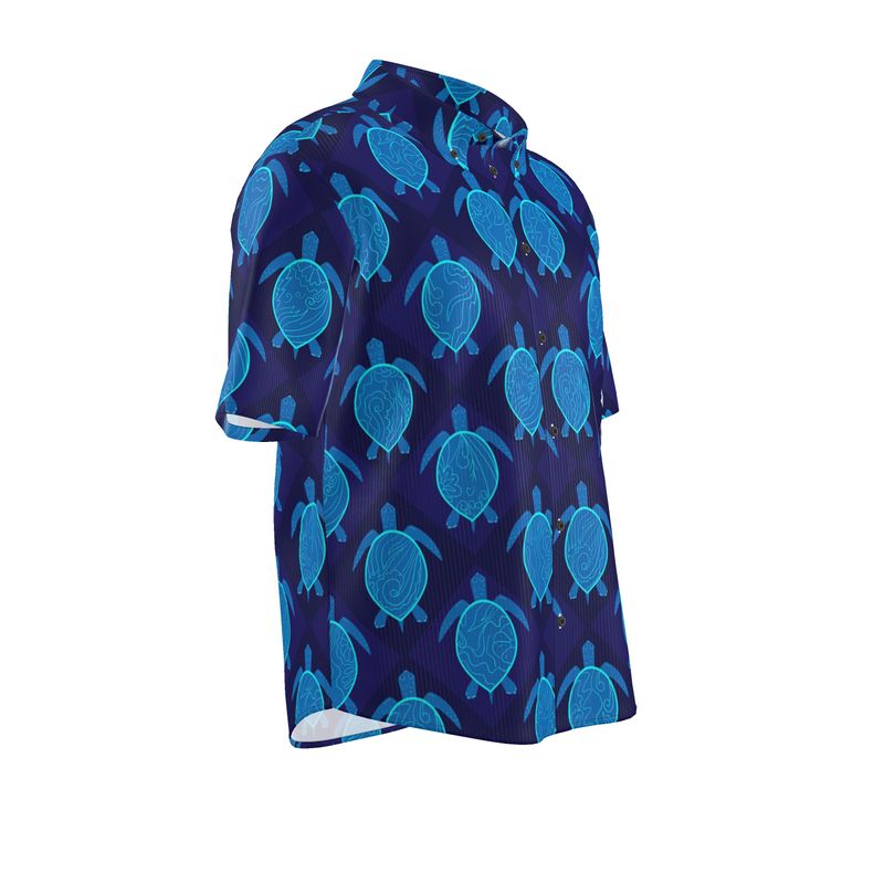 Topo Turtles Cobalt Tide Men’s Button-Up Dress Shirt