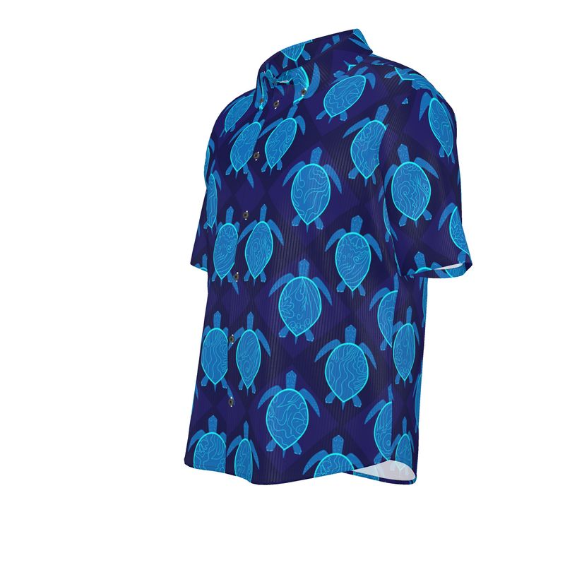 Topo Turtles Cobalt Tide Men’s Button-Up Dress Shirt