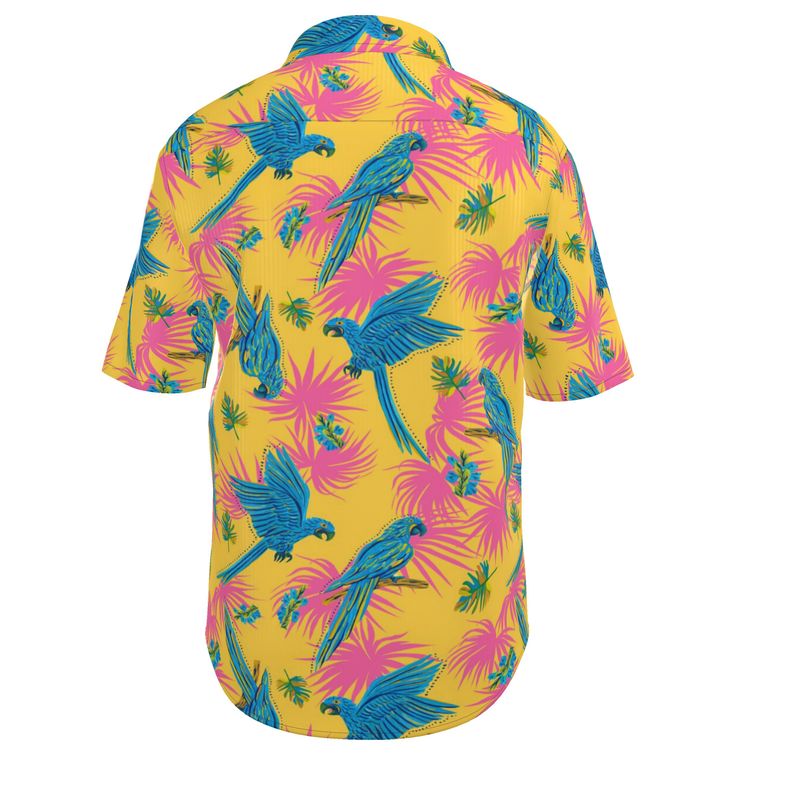 Tropical Macaw Sunny Fuchsia Men’s Button-Up Dress Shirt