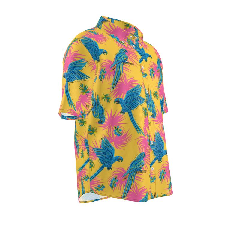 Tropical Macaw Sunny Fuchsia Men’s Button-Up Dress Shirt