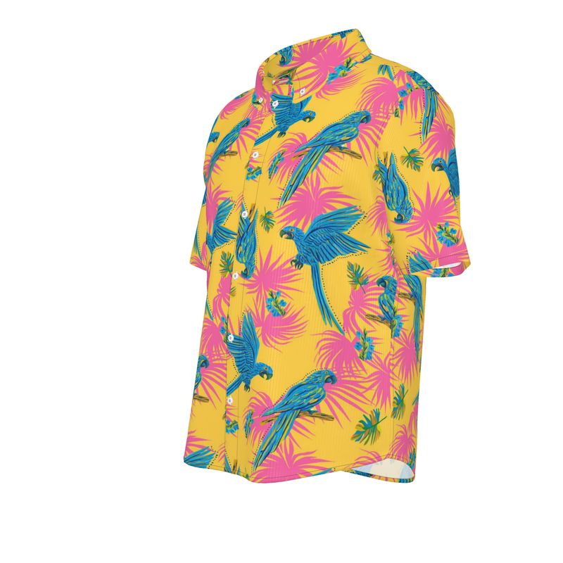 Tropical Macaw Sunny Fuchsia Men’s Button-Up Dress Shirt