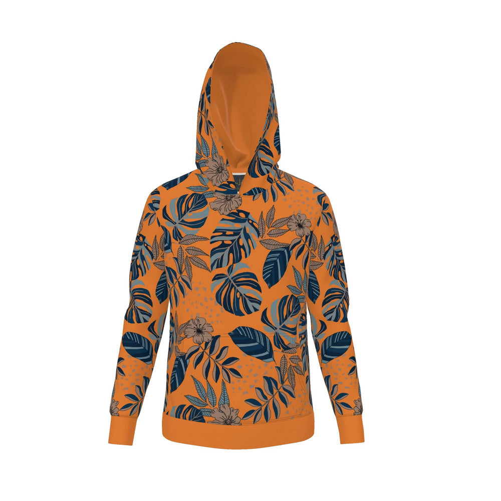 Women's Premium Hoodie — Midnight Monstera Cadmium Orange