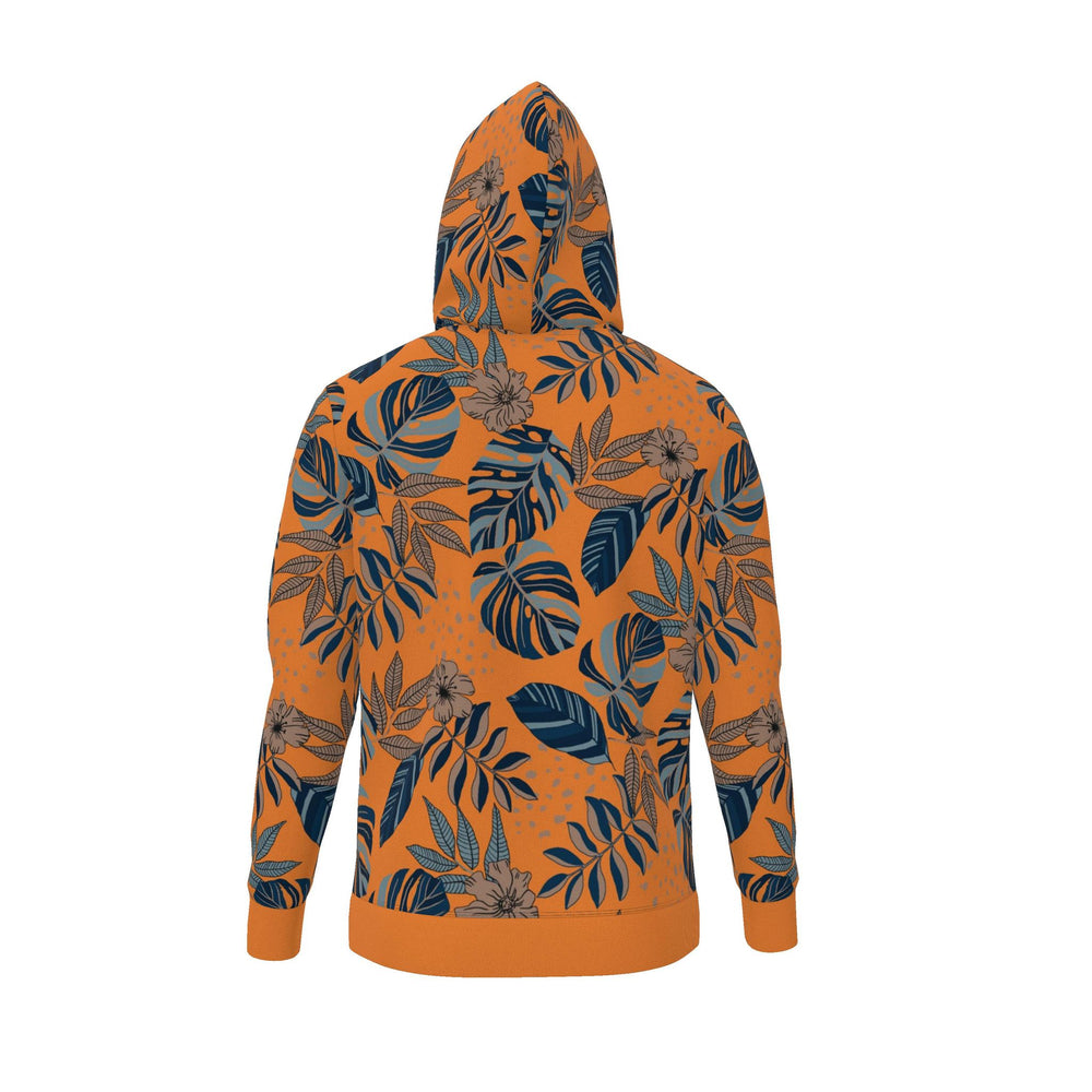 Women's Premium Hoodie — Midnight Monstera Cadmium Orange