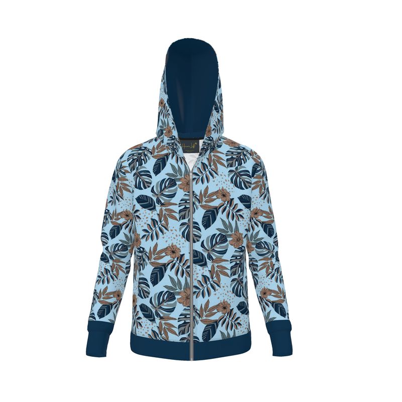 Women's Premium Hoodie — Midnight Monstera Bluehaven