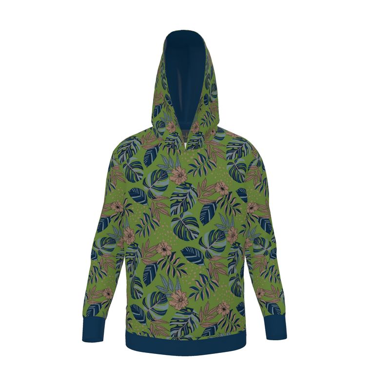 Women's Premium Hoodie — Midnight Monstera Olive Velour