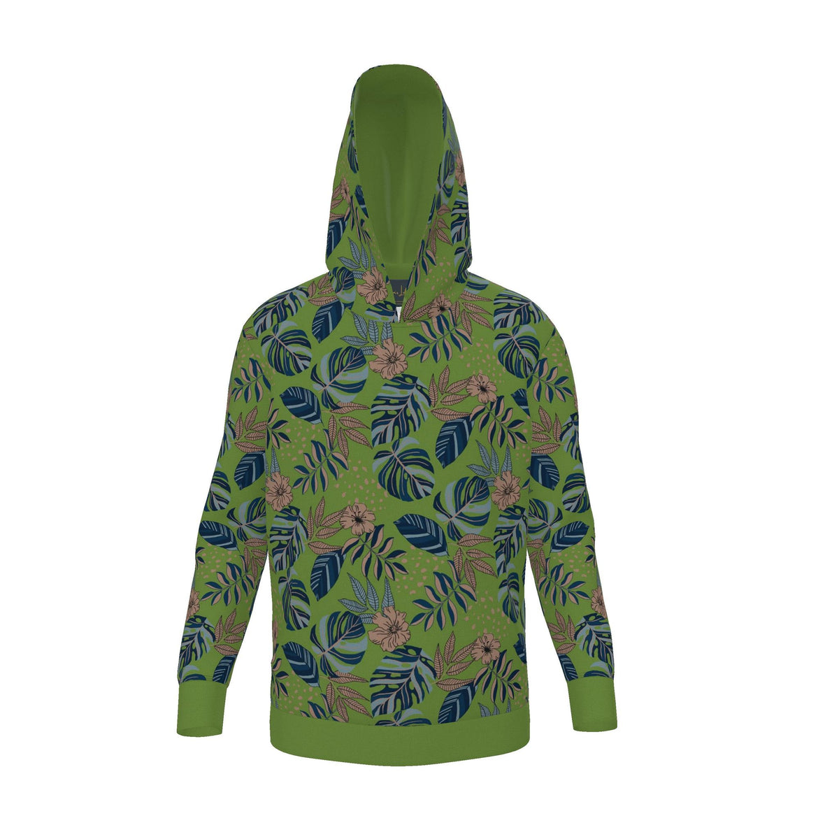 Women's Premium Hoodie — Midnight Monstera Olive Velour