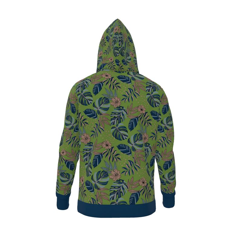 Women's Premium Hoodie — Midnight Monstera Olive Velour