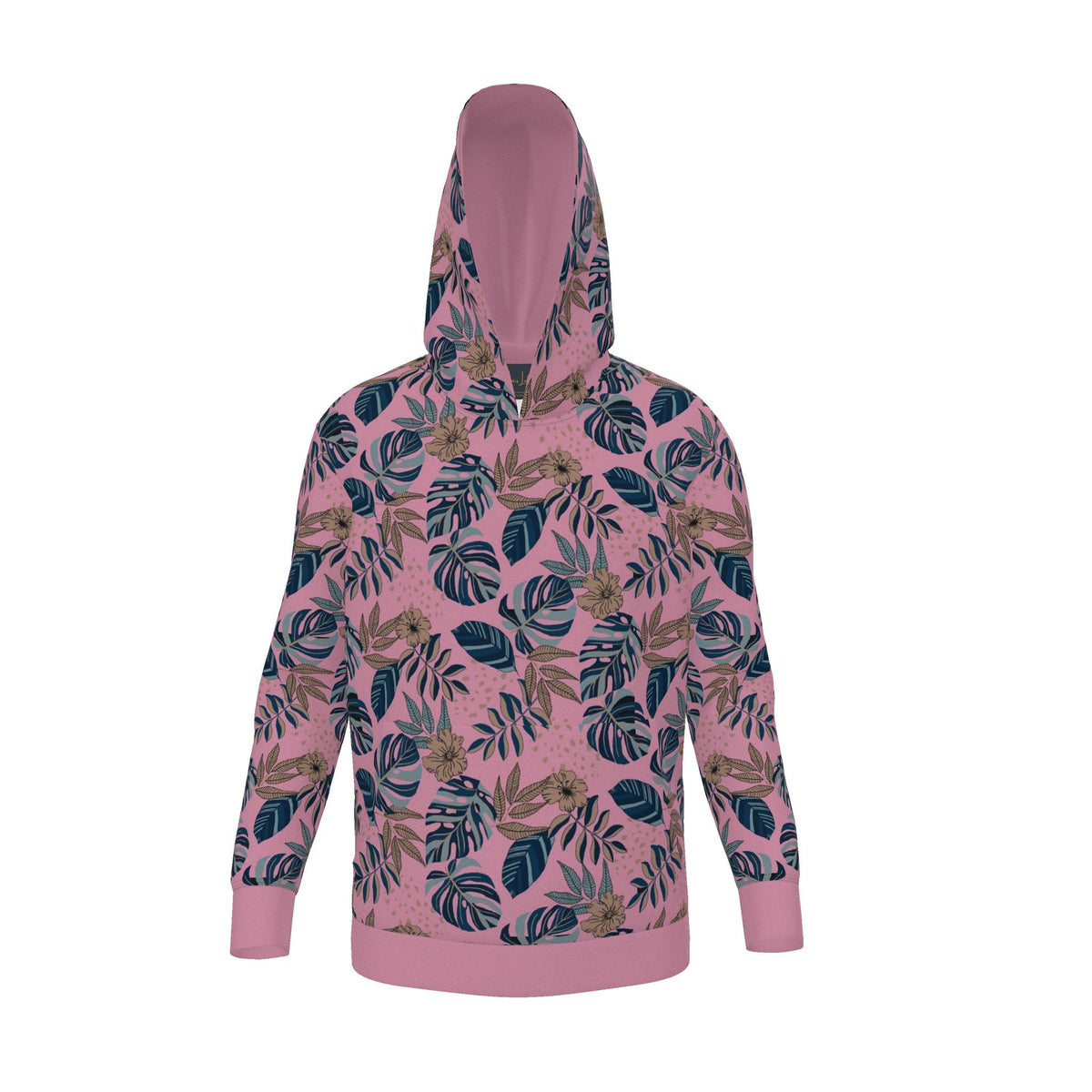 Women's Premium Hoodie — Midnight Monstera Lunaria Rose