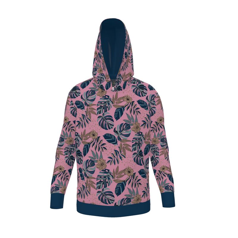 Women's Premium Hoodie — Midnight Monstera Lunaria Rose
