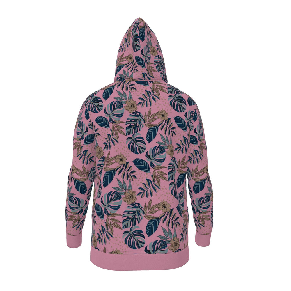 Women's Pullover Hoodie — Midnight Monstera Lunaria Rose