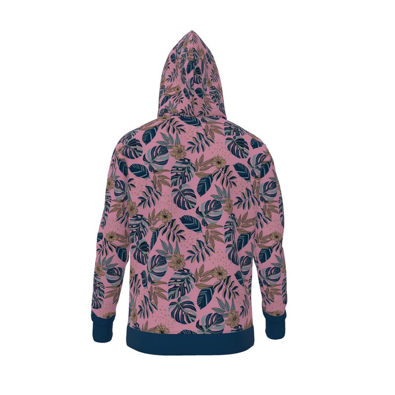 Women's Premium Hoodie — Midnight Monstera Lunaria Rose